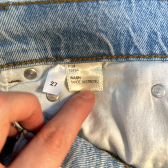 reformation jeans julia twice destroyed straight leg high waisted 27 - Picture 4 of 5